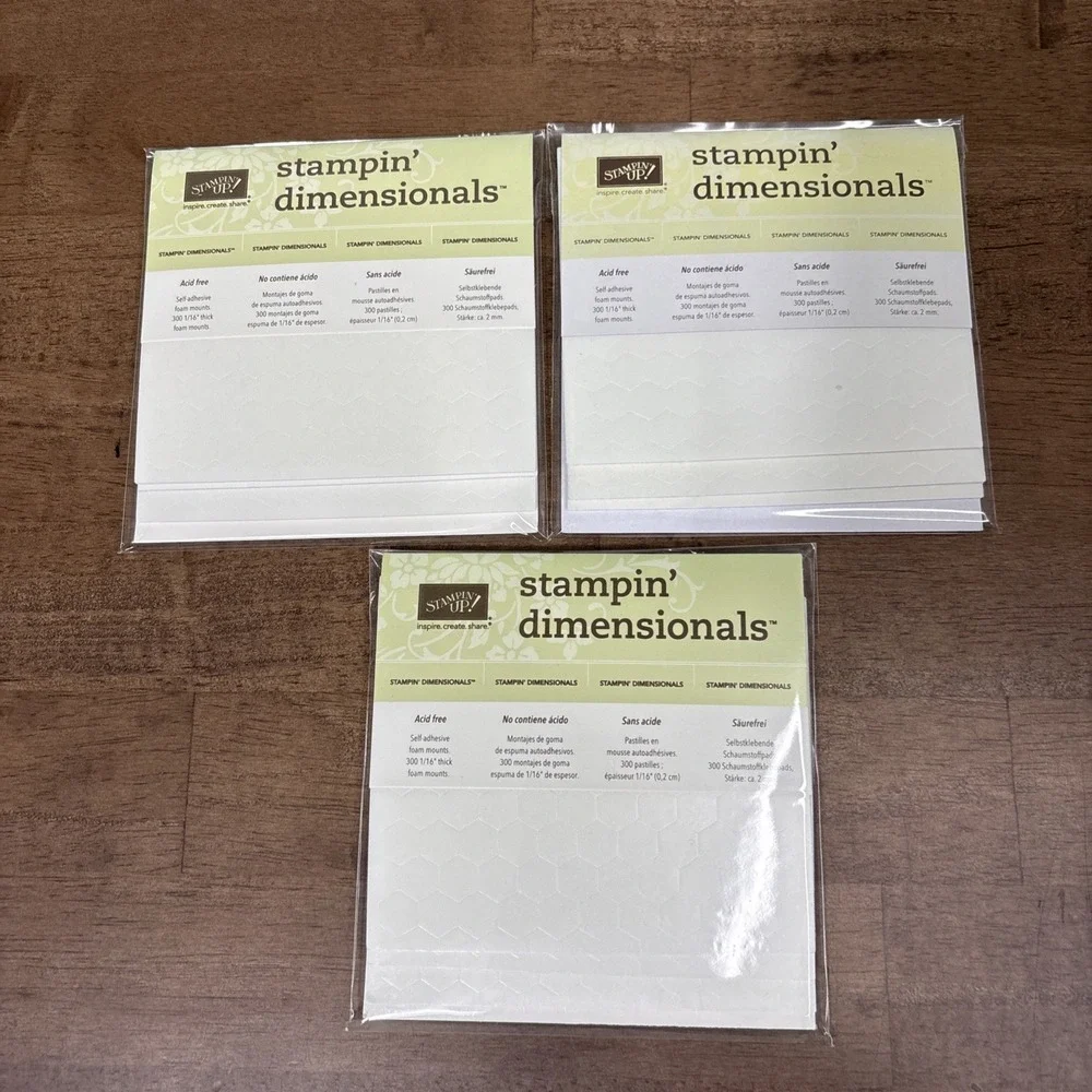 Stampin' Up! Adhesive Lot Foam Strips Demensionals Tape Sticky Lot of 18